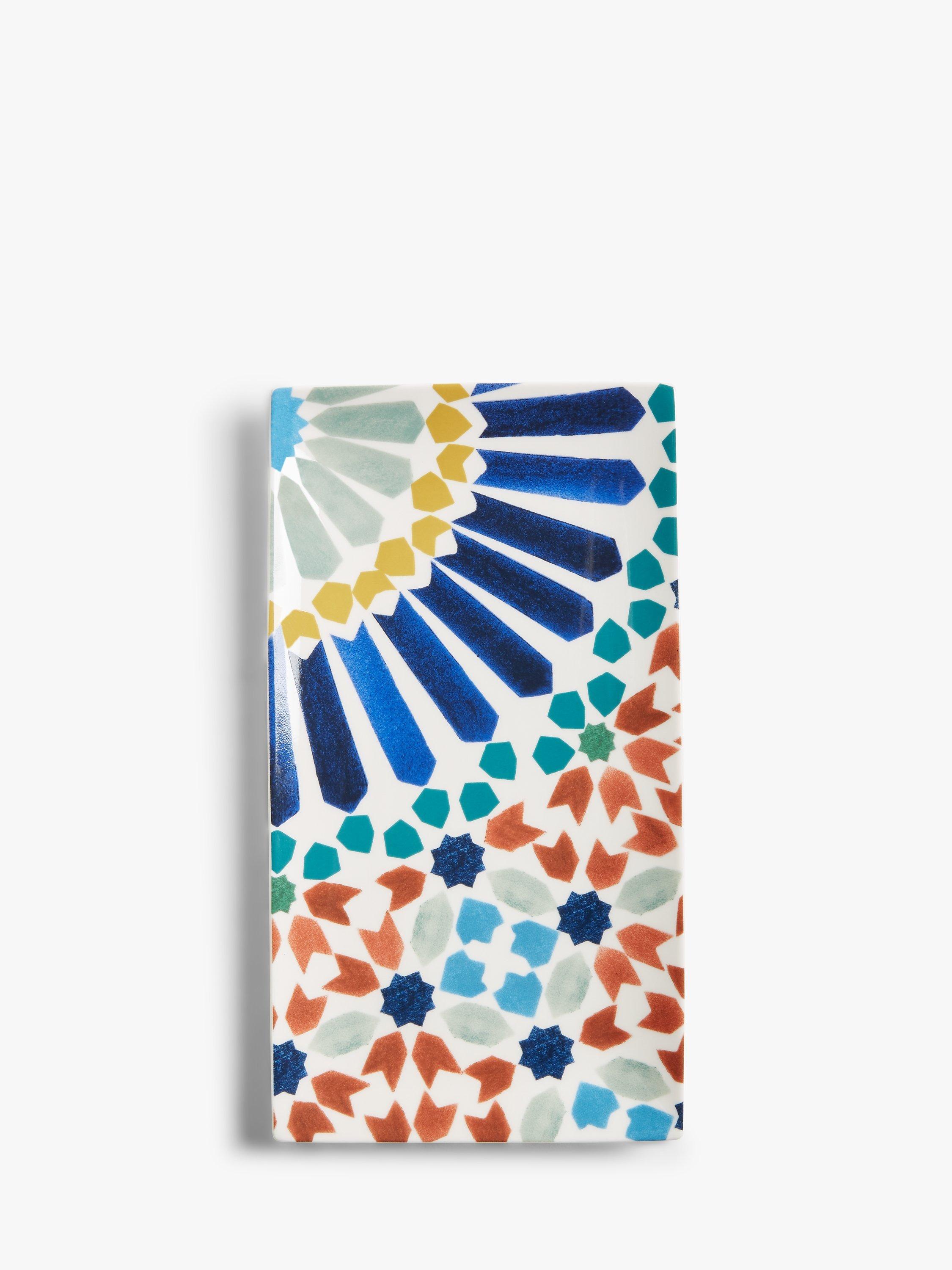 John Lewis Levantine Rectangular Serving Platter, 28cm, Multi