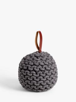 John Lewis Modern Country Chunky Knit Doorstop, Grey, Grey