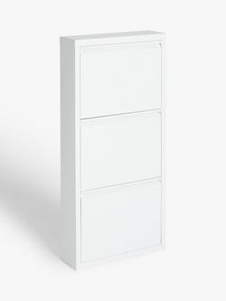 John Lewis Fold Out 3 Tier Shoe Rack, White