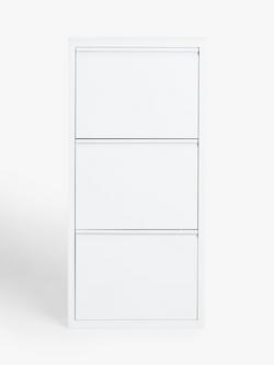 John Lewis Fold Out 3 Tier Shoe Rack - view 2, White