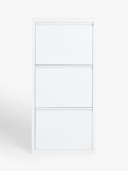 John Lewis Fold Out 3 Tier Shoe Rack - view 2, White