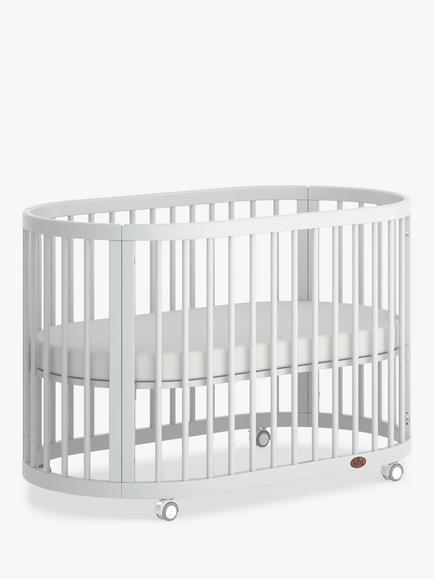 Boori Oasis Oval Cotbed with Premium Foam Oval Cot Mattress, 119 x 64cm - view 2, White