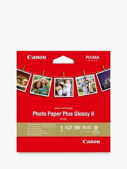 Canon PP-201 Glossy II Photo Paper Plus, 13 x 13cm, 20 Sheets - view 2, White