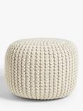 John Lewis Chunky Knitted Pouffe, White