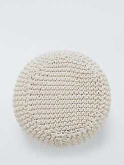 John Lewis Chunky Knitted Pouffe - view 2, White