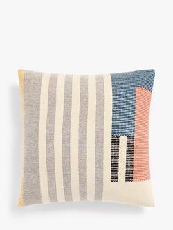 John Lewis Woven Colour Block Cushion, Multi, Multi