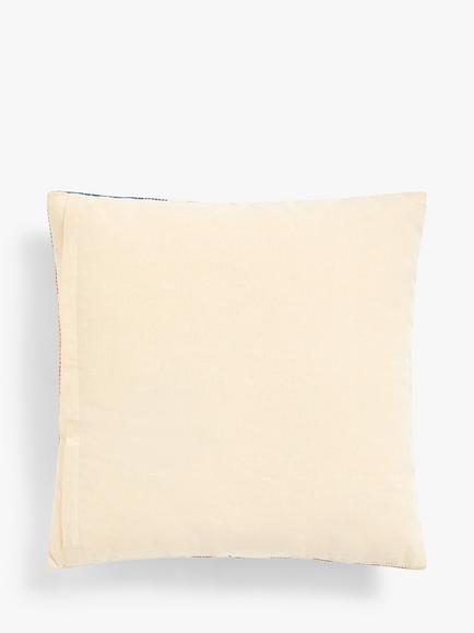 John Lewis Woven Colour Block Cushion, Multi - view 2, Multi