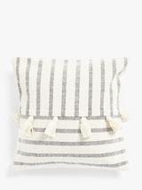 John Lewis Tassel Cushion, Black / White