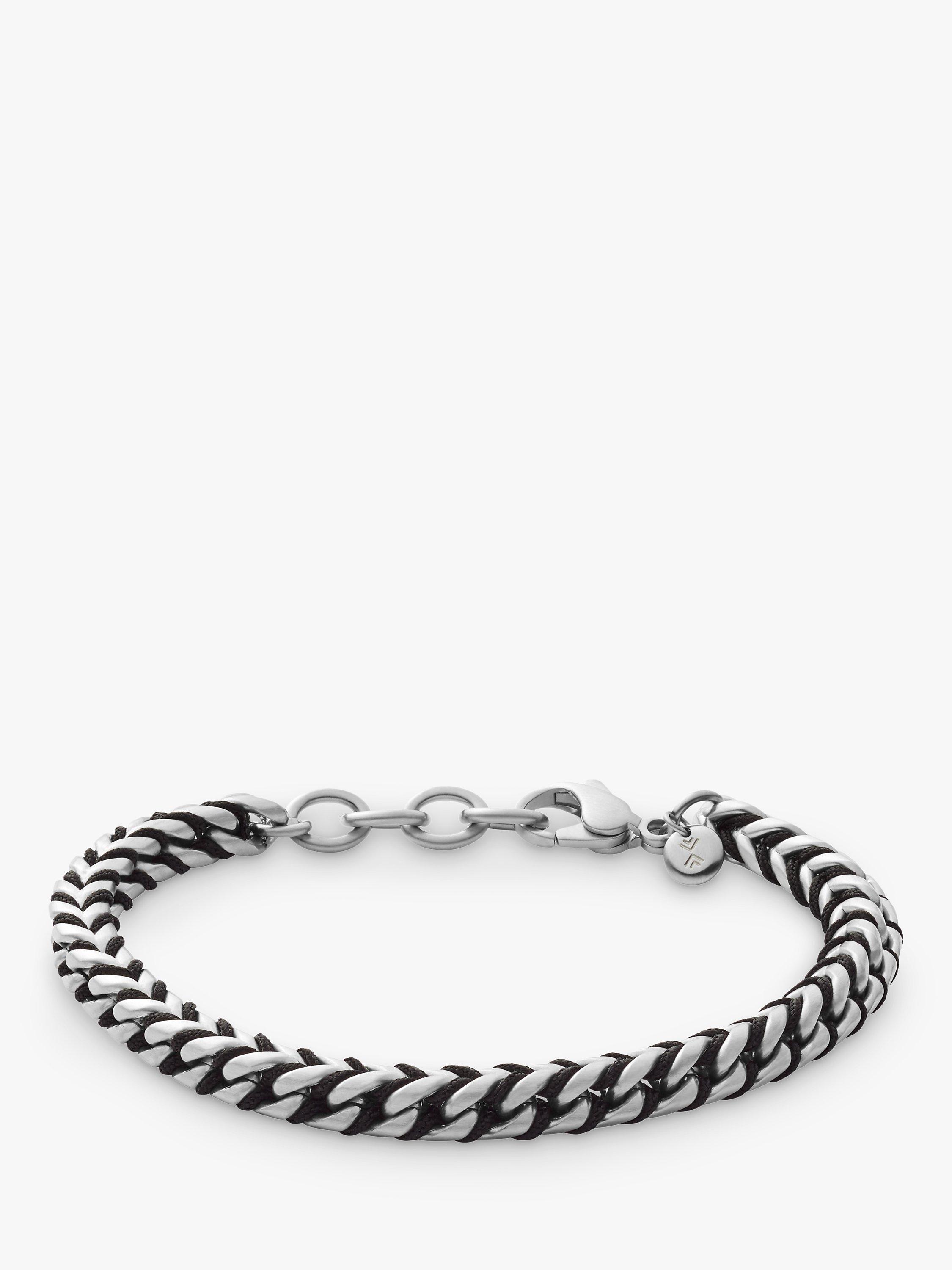 Product image 1 of 2, which shows Skagen Men's Chain Bracelet, Silver/Black SKJM0170040