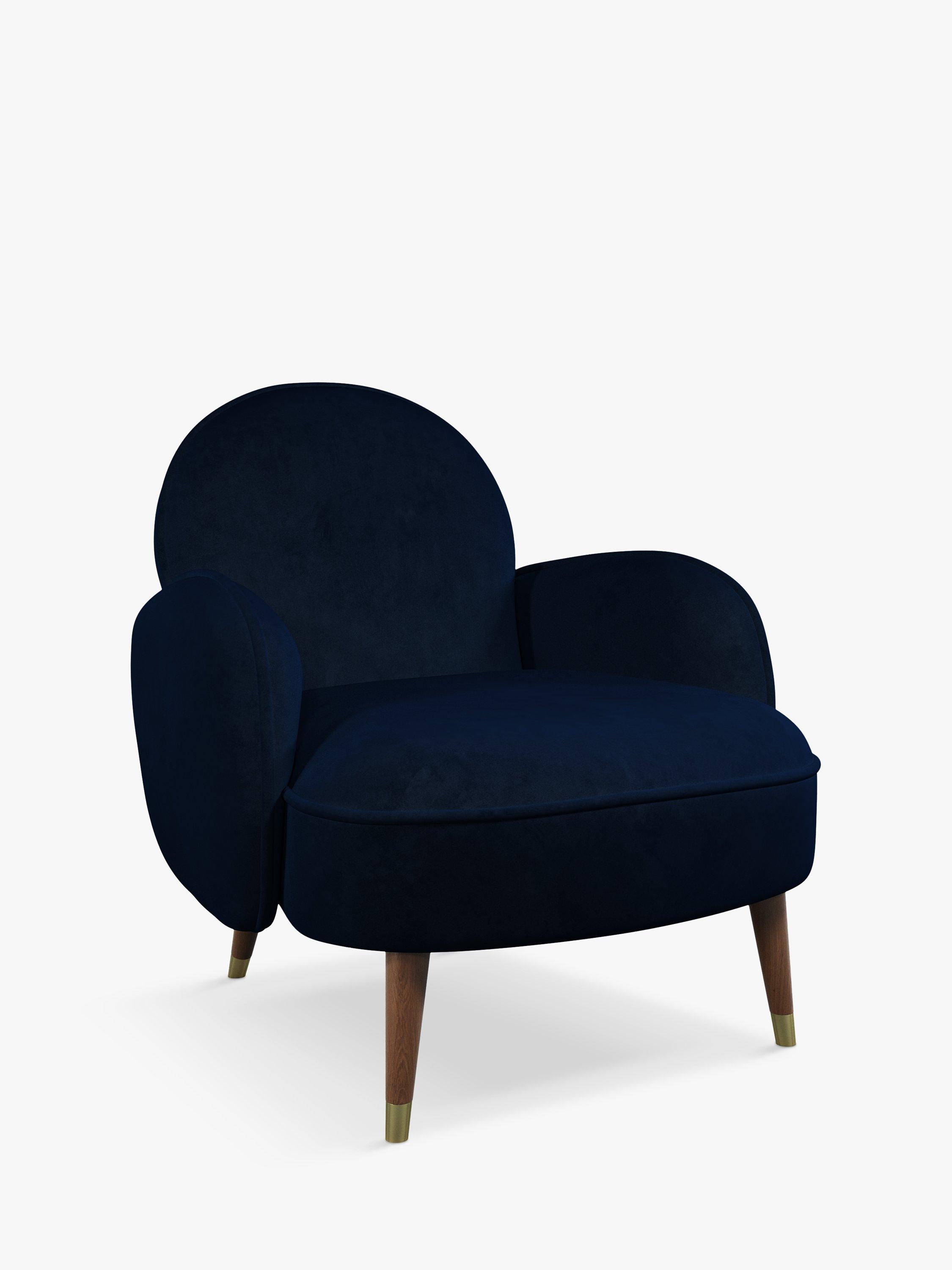 Cove Range, John Lewis Cove Armchair, Dark Leg, Midnight Blue Velvet