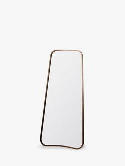 Kurva Curved Metal Corners Leaner Mirror, 123 x 56.5cm, Gold