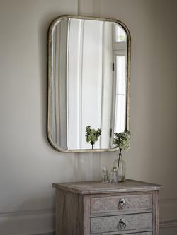 John Lewis Logan Rectangular Metal Frame Wall Mirror, 95.5 x 65.5cm - view 2, Champagne