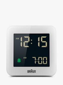 Braun BC09 Large Digital Alarm Clock, White