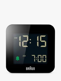 Braun BC08 Digital Travel Alarm Clock, Black