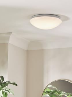 John Lewis Saint LED Flush Bathroom Ceiling Light, White - view 2, White