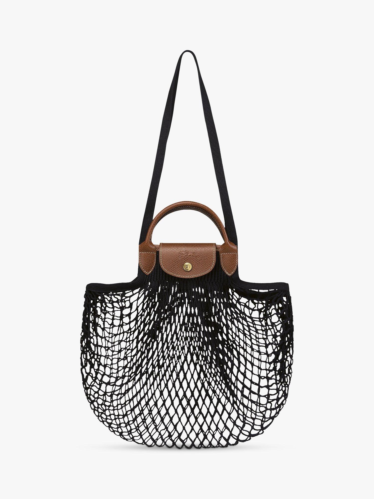 Longchamp Le Pliage Filet Top Handle Net Bag, Black