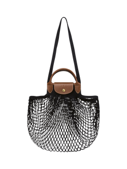 Longchamp Le Pliage Filet Top Handle Net Bag, Black