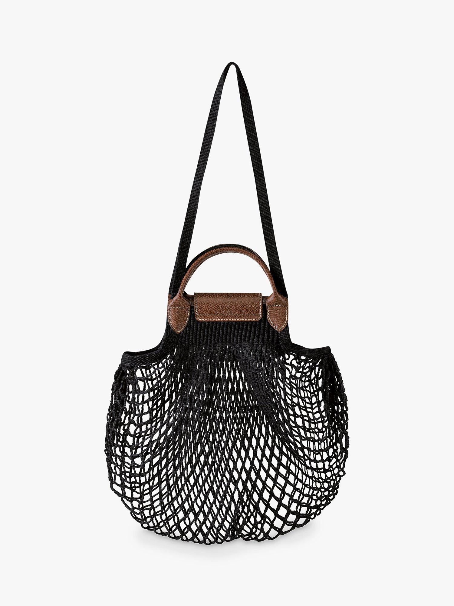 Longchamp Le Pliage Filet Top Handle Net Bag, Black