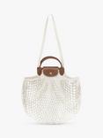 Longchamp Le Pliage Filet Top Handle Net Bag, Ecru