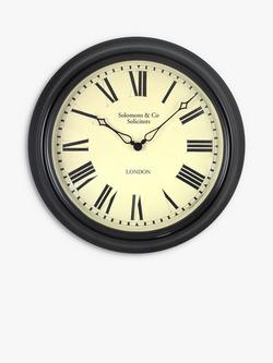 Lascelles Personalised Station Roman Numeral Wall Clock, 45.5cm, Black, Black