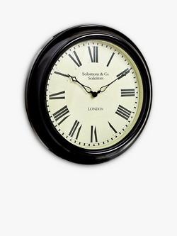 Lascelles Personalised Station Roman Numeral Wall Clock, 45.5cm, Black - view 2, Black