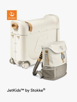 Stokke JetKids BedBox and Crew Backpack Travel Bundle, White, White