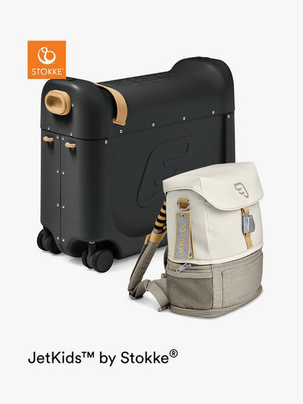 Stokke JetKids BedBox and Crew Backpack Travel Bundle, Black, Black