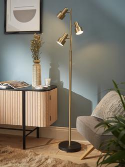 John Lewis Shelby Floor Lamp, Brass - view 2, Brass