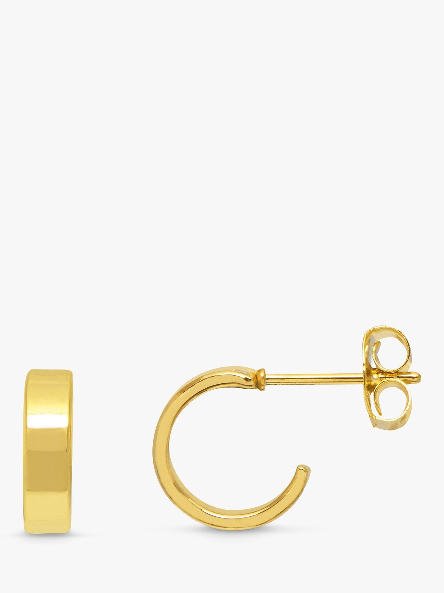 Product image 1 of 3, which shows Estella Bartlett Flat Hoop Earrings, Gold