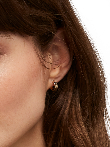 Estella Bartlett Flat Hoop Earrings, Gold - view 2, Gold