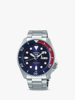 Seiko SRPD53K1 Men's 5 Sports Automatic Day Date Bracelet Strap Watch, Silver/Blue, Silver/Blue Srpd53k1