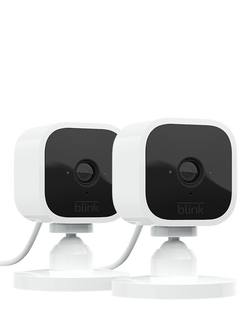 Blink Mini Indoor Plug-in Smart Security HD Camera, Pack of 2, White