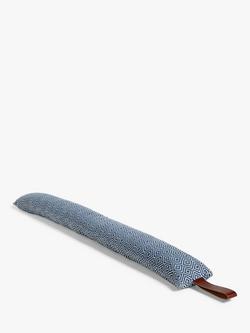 John Lewis Diamonds  Draught Excluder with Leather Strap, Navy, Navy