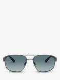 Ray-Ban RB3663 Men's Irregular Sunglasses, Gunmetal/Blue Gradient