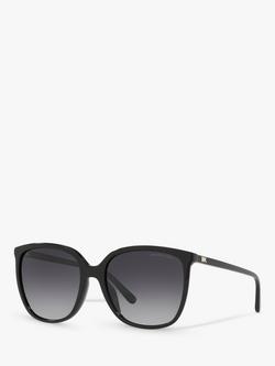 Michael Kors MK2137U Women's Anaheim Polarised Square Sunglasses, Black/Grey Gradient, Black/Grey Gradient