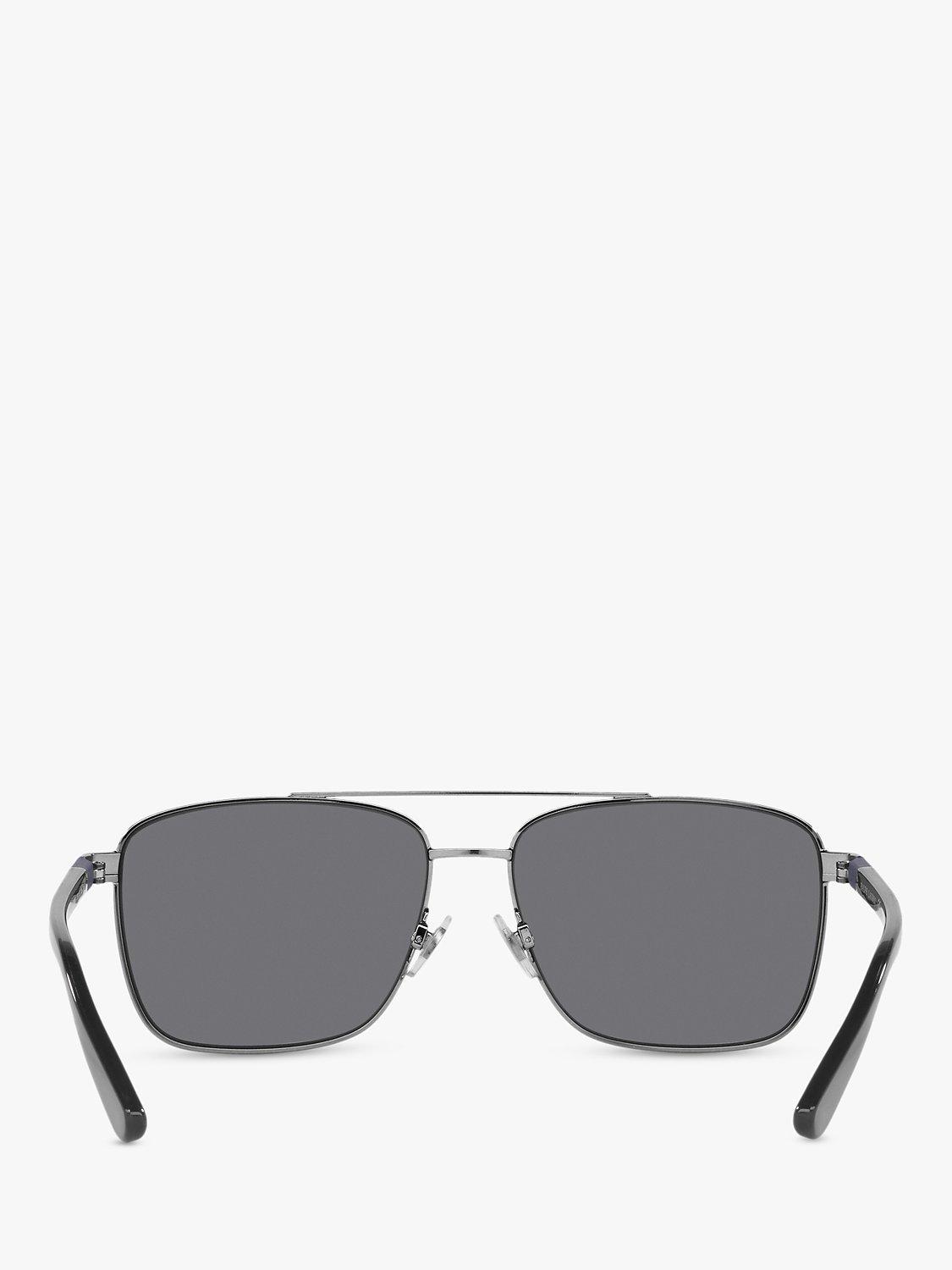 Product image 7 of 7, which shows Ralph Lauren PH3137 Men's Rectangular Polarised Sunglasses, Gunmetal/Grey
