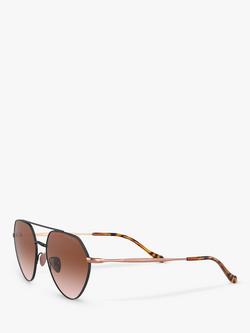 Giorgio Armani AR6111 Women's Irregular Sunglasses, Matte Black/Brown Gradient - view 2, Black/Brown Gradient