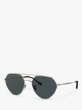 Giorgio Armani AR6111 Women's Irregular Sunglasses, Matte Gunmetal/Grey