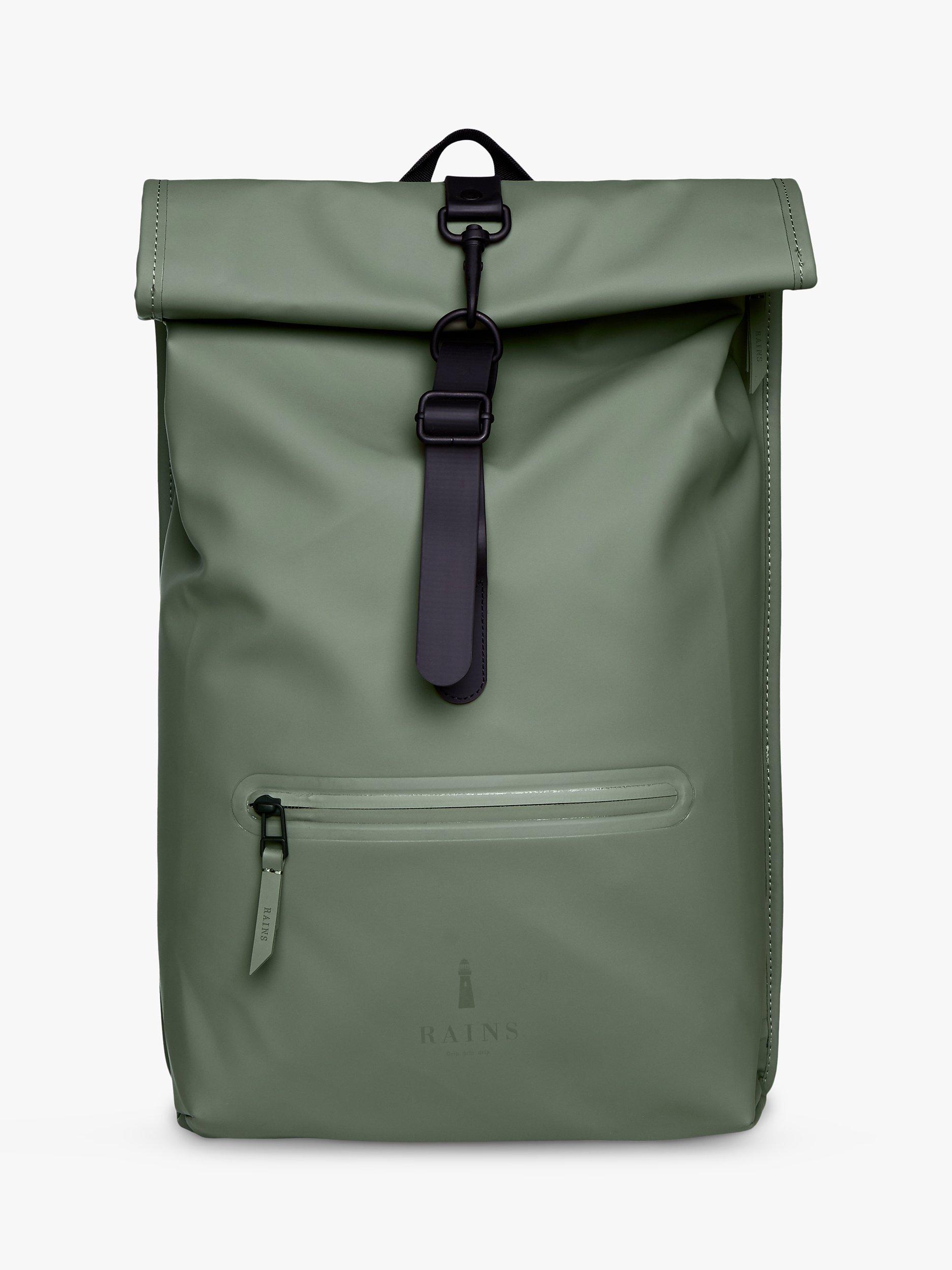 Rains Rolltop Water Resistant Backpack, Olive