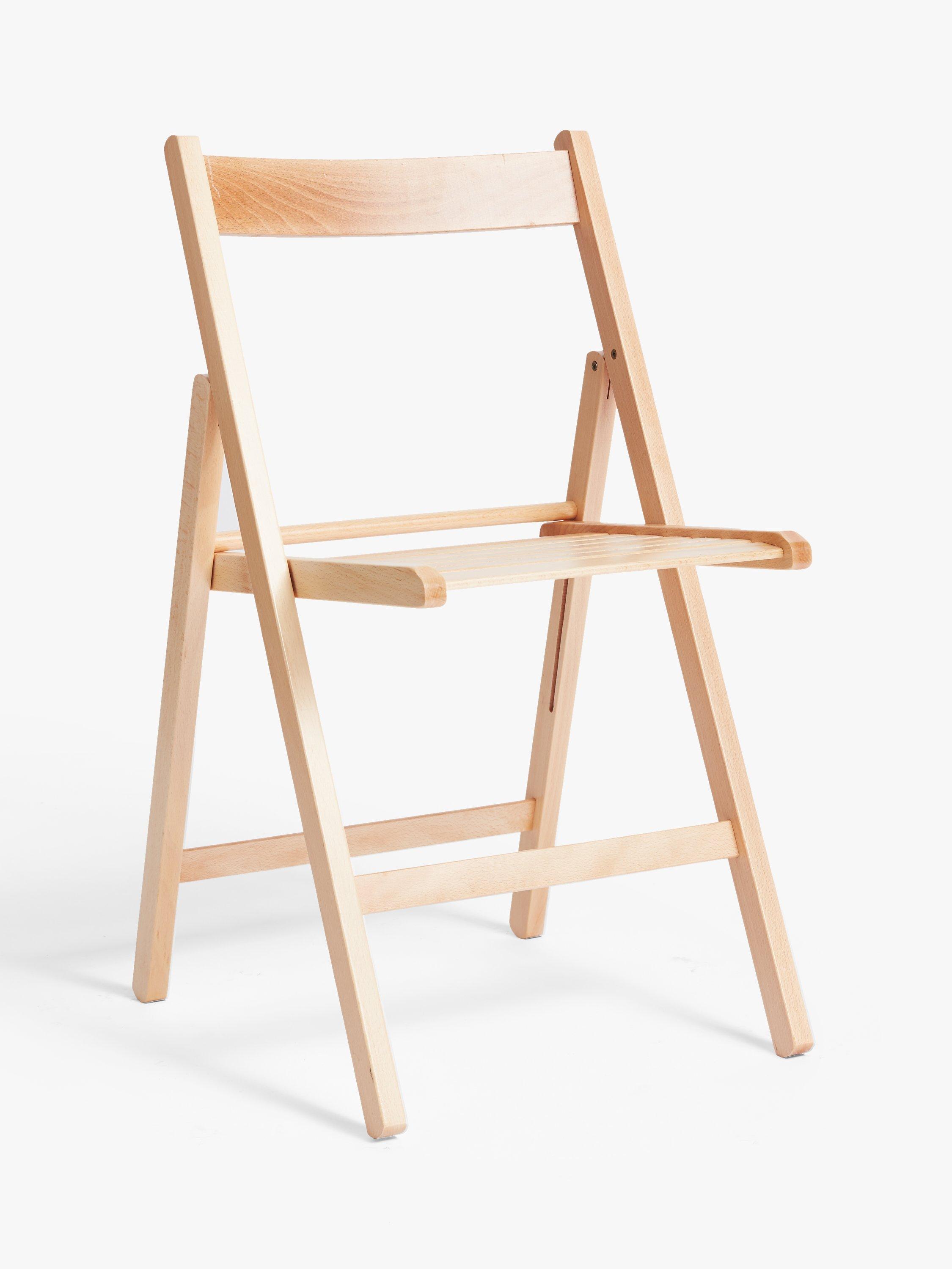 John Lewis ANYDAY Buiani Folding Chair FSC Certified Beech Natural Set of 4