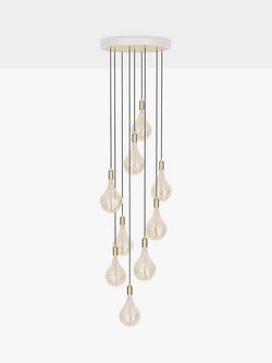 Tala Brass Nine Pendant Ceiling Light with Voronoi II 3W ES LED Dimmable Tinted Bulbs, White - view 2, White