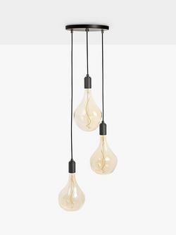 Tala Graphite Triple Pendant Cluster Ceiling Light with Voronoi II 3W ES LED Dimmable Tinted Bulbs - view 2, Black