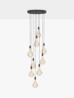 Tala Graphite Nine Pendant Cluster Ceiling Light with Voronoi II 3W ES LED Dimmable Tinted Bulbs, Black, Black