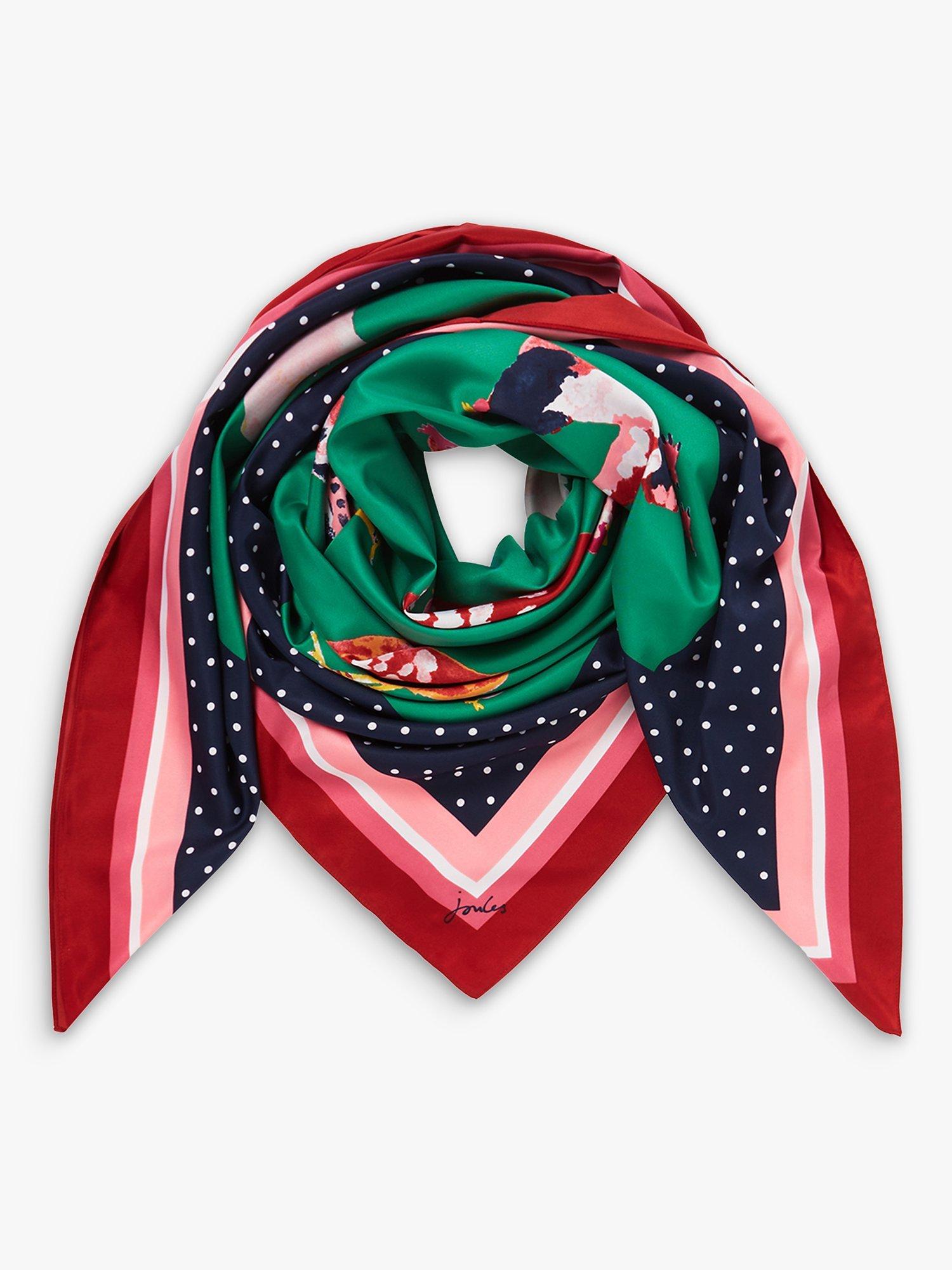 Joules Square Chicken Scarf, Navy