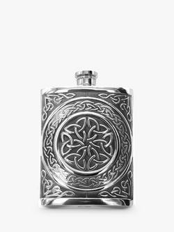 English Pewter Company Celtic Hip Flask - view 2, Silver