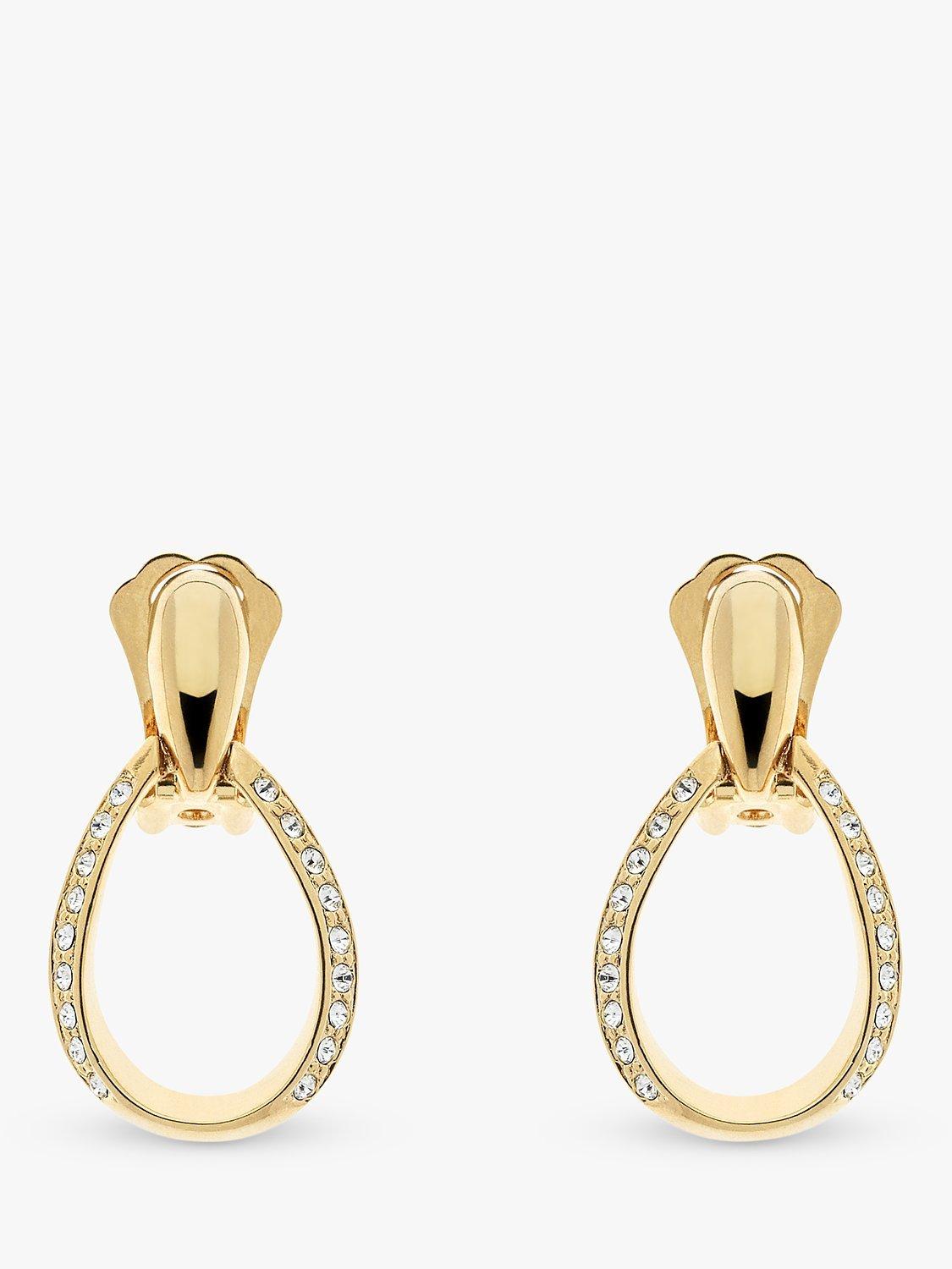 Emma Holland Swarovski Crystal Clip-On Teardrop Drop Earrings