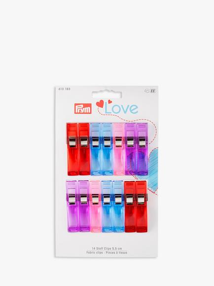 Prym Love Fabric Clips, 5.5cm, Pack of 14, Multi
