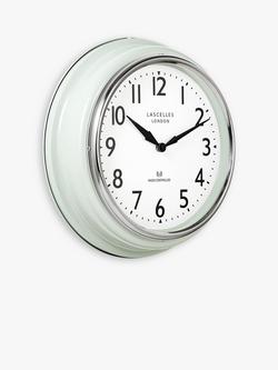 Lascelles Radio Controlled Retro Analogue Wall Clock, 35cm, Pastel Green - view 2, Pastel Green