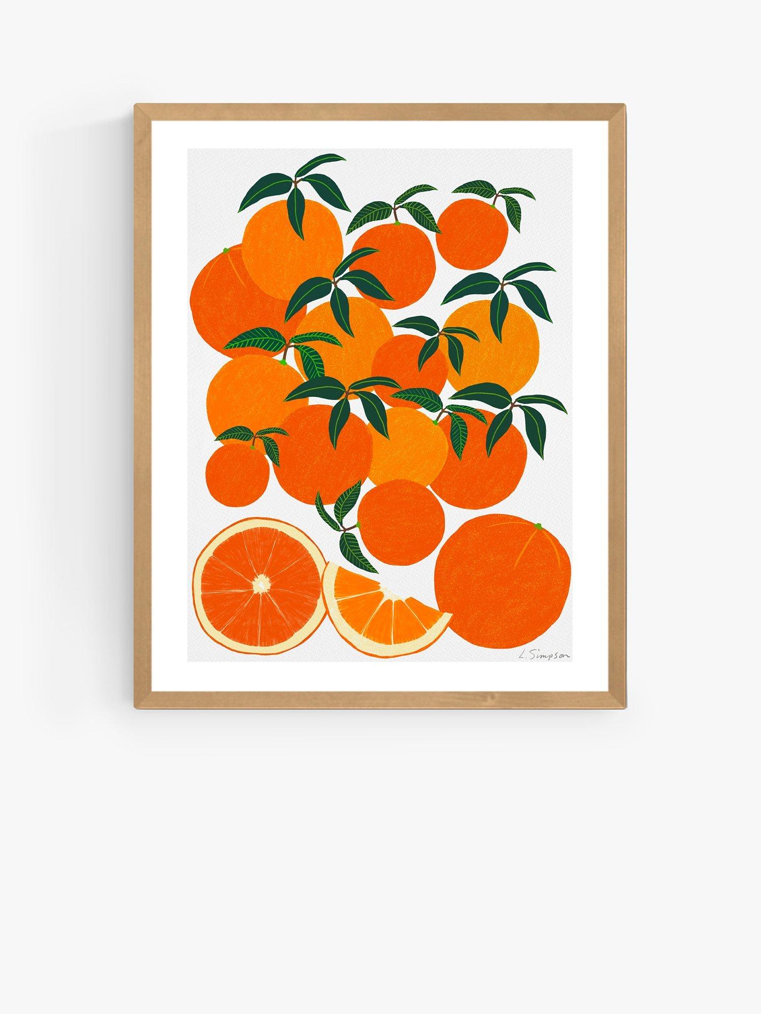 EAST END PRINTS Leanne Simpson 'Orange Harvest' Framed Print, 52 x 42cm, Orange