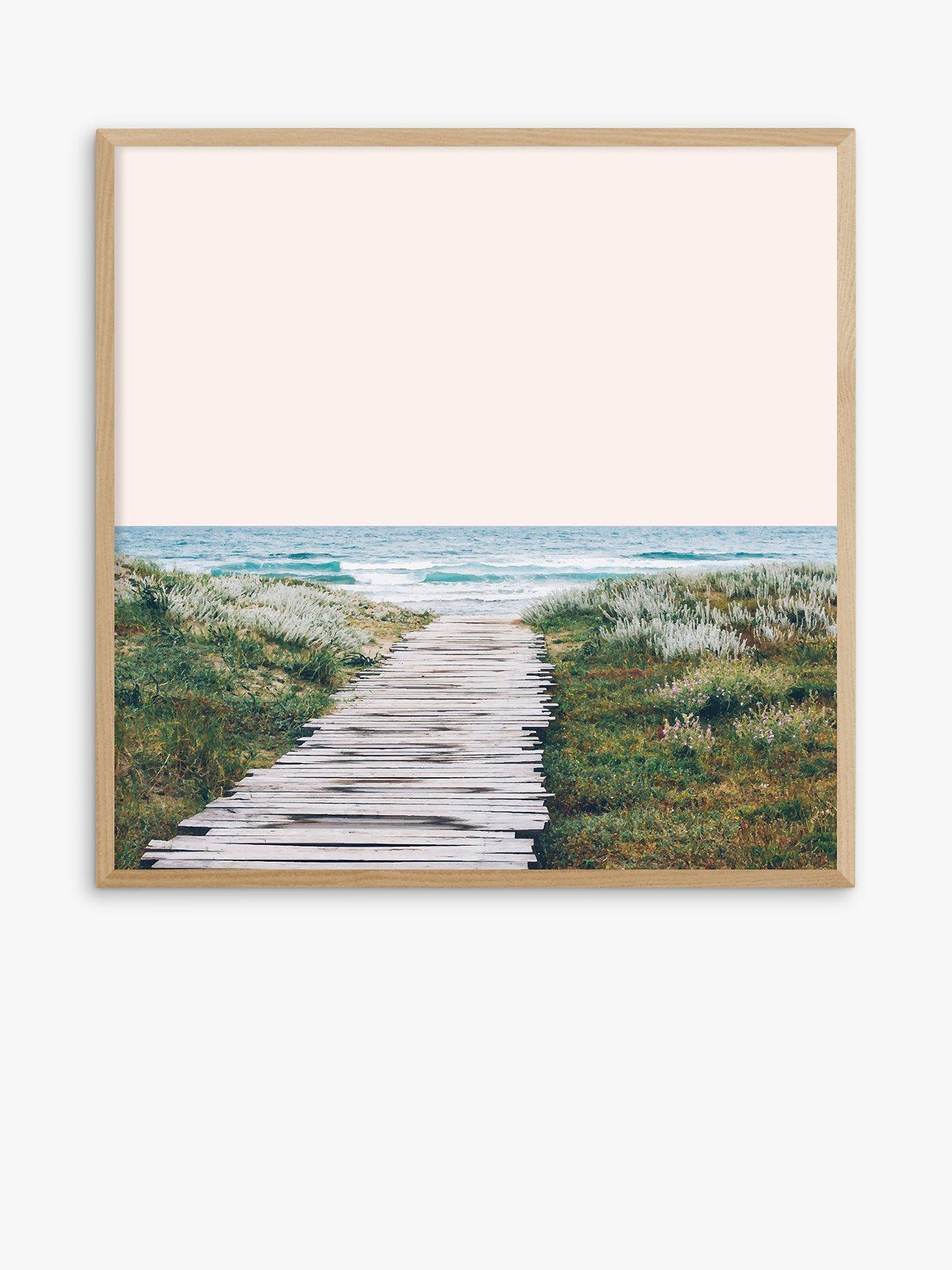 EAST END PRINTS 83 Oranges 'Ocean Calling' Framed Print, 87.5 x 87.5cm, Oak Frame